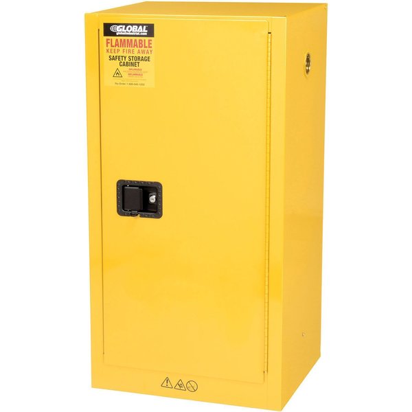 Global Industrial Compact Flammable Storage Cabinet 16 Gallon Capacity 1 Shelf 962356